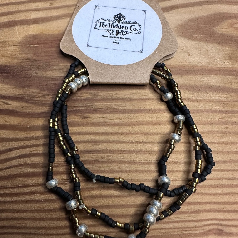 Black and Gold Beaded Bracelet